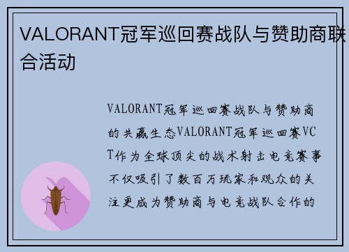 VALORANT冠军巡回赛战队与赞助商联合活动
